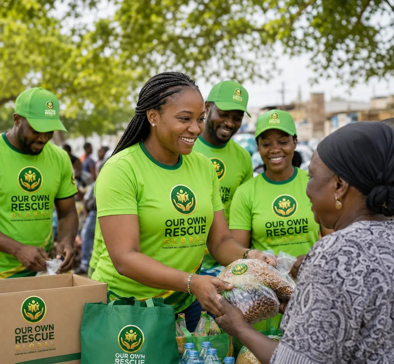 Food outreach team serving families