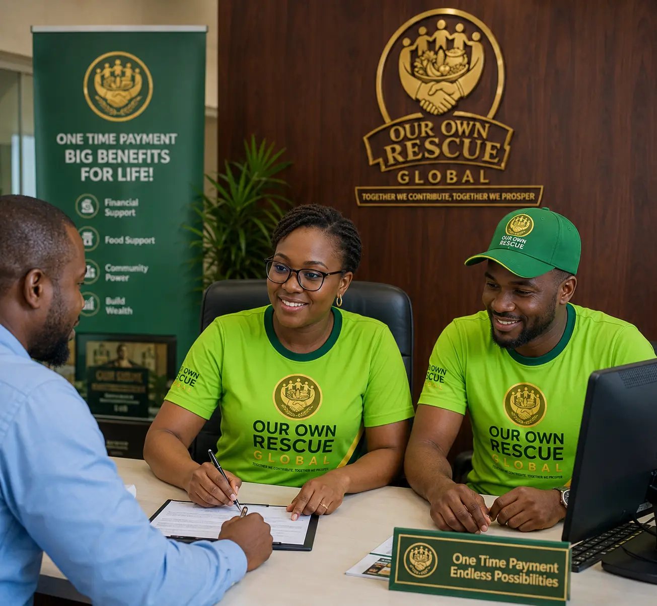 Member being registered at an Our Own Rescue Global office